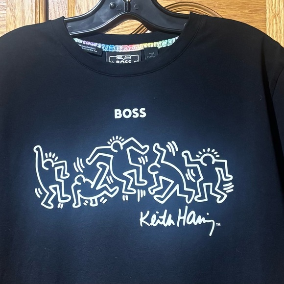 Hugo Boss X Keith Haring Collection Black Graphic Short Sleeve T-Shirt Large - Picture 2 of 10